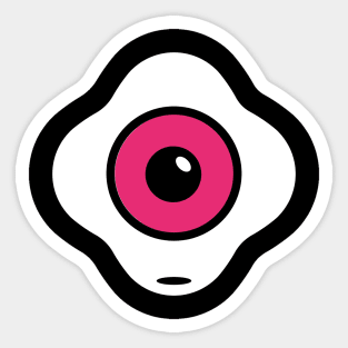 Pink egg-shaped alien Sticker